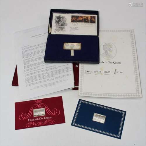 1975 Remembrance Sunday Danbury Mint silver ingot Elizabeth ...