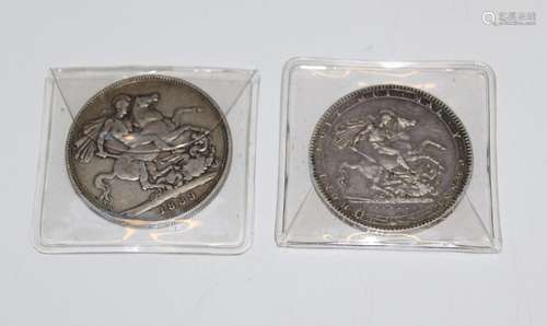 Crown 1820 George III excellent condition VF EF Crown 1889 Q...