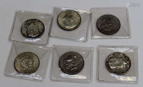 USA six Kennedy Half Dollars 1964, 1973-1984 Silver coinage ...