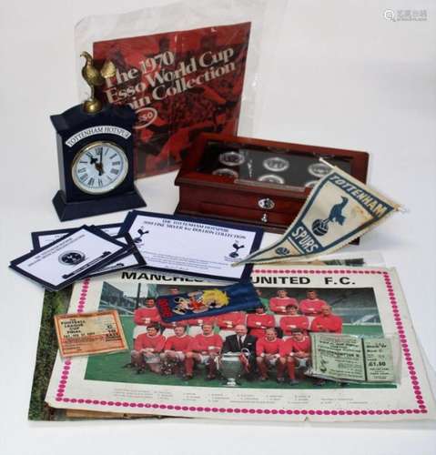 A quantity of football memorabilia including an Esso World c...