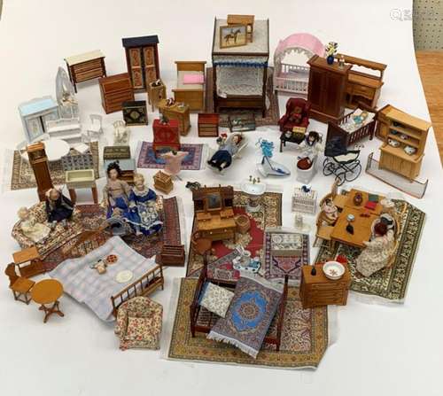 A large circa 1950s/1960s scratch built dolls house, modelle...