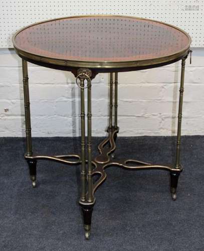 Wright and Mansfield, a Louis XVI style mahogany and gilt br...