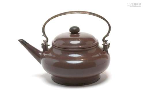 A pottery teapot