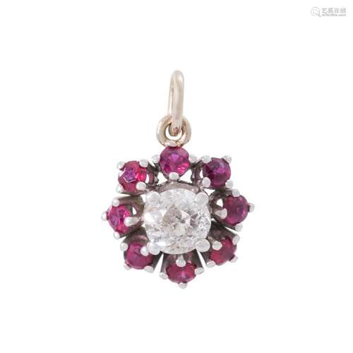 Pendant with old cut diamond ca. 0,25 ct,