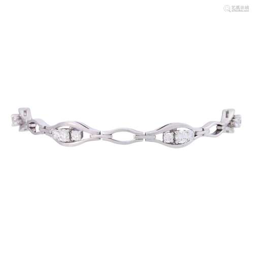 Bracelet with 18 diamonds total ca. 1,5 ct,