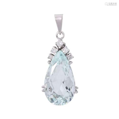 Pendant with aquamarine drop approx. 5,5 ct