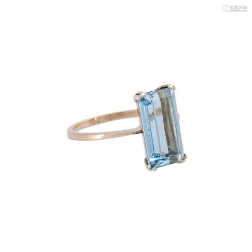 Ring with fine aquamarine ca. 4 ct,