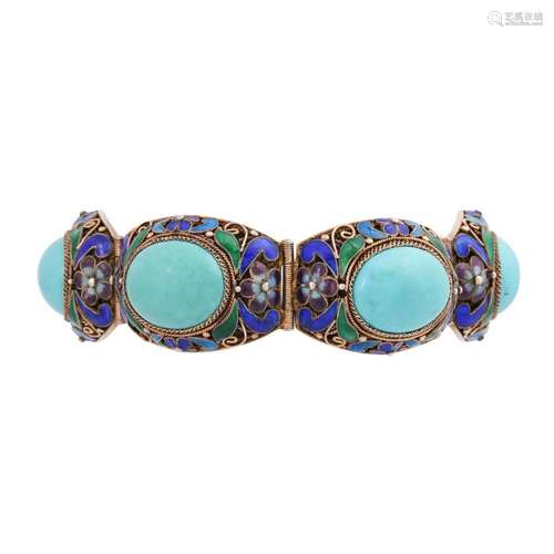 Bracelet with turquoise sabochons,