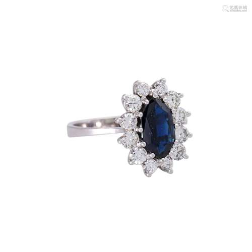 Ring with sapphire ca. 1,6 ct