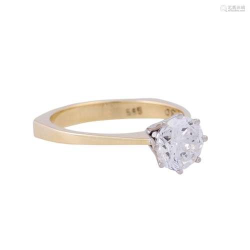 Solitaire ring with diamond of approx. 1.3 ct (engraved),