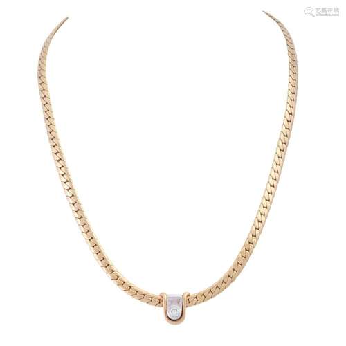 Necklace with diamond of ca. 0,25 ct (hallmarked),