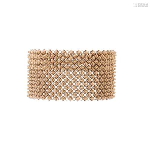 Gold bracelet with 9 diamonds total ca. 1,2 ct