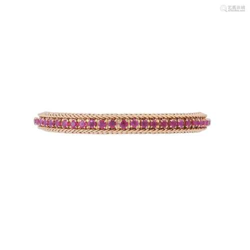 Bracelet with rubies total ca. 5 ct,