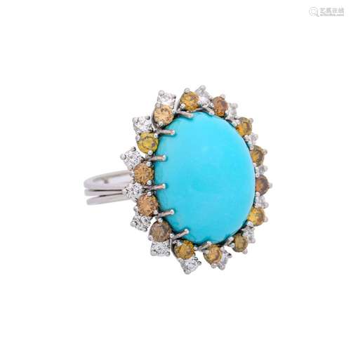 GÜBELIN ring with fine turquoise and diamonds