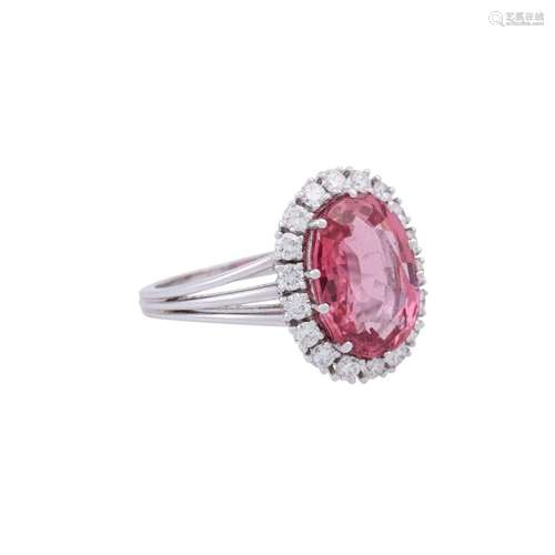 Ring with pink spinel ca. 4 ct