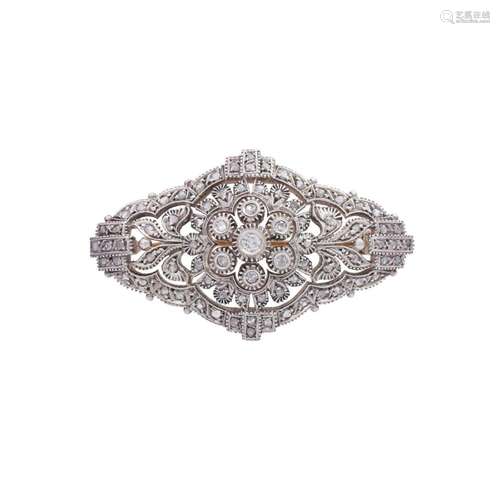 Brooch with diamonds of total ca. 0,5 ct,