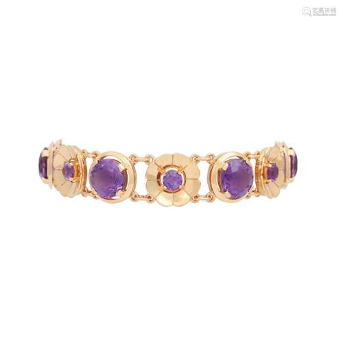 Bracelet "Blossoms" with amethysts,