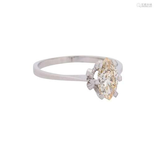 Solitaire ring with marquise cut diamond, approx. 0.75 ct,