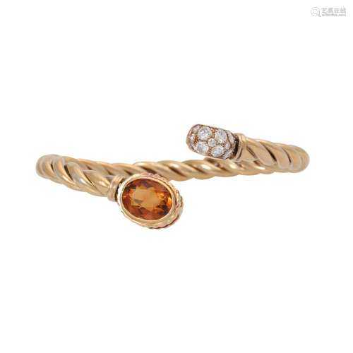 Bangle with citrine and diamonds