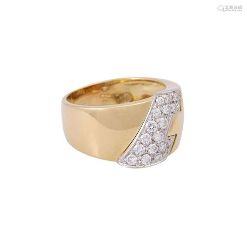 Ring with diamonds total ca. 0,50 ct,