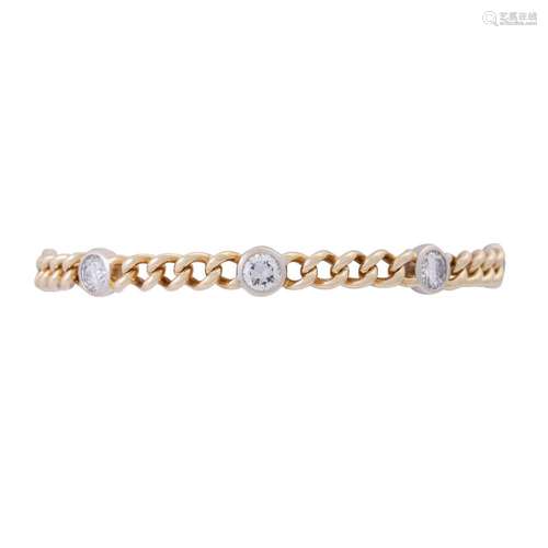 Bracelet with 7 diamonds total ca. 3,5 ct,