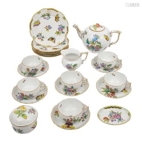 HEREND, tea set for 6 persons "Queen Victoria", 20...