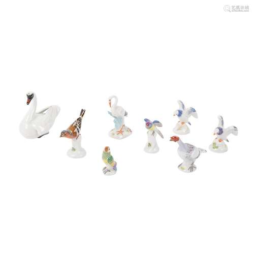 MEISSEN "Convolute 8 miniature animal figurines" 2...