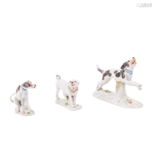 MEISSEN "Convolute 3 miniature animal figures" 20....