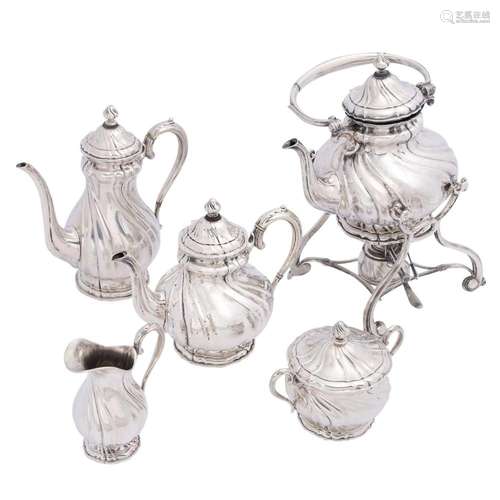 THEODOR JULIUS GUNTHER (Berlin) 6-piece coffee/tea pot, 800 ...