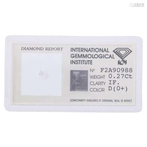 Loose diamond 0.27 ct,