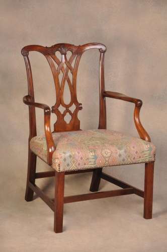 Large 18th Century Mahogany Chippendale Armchair