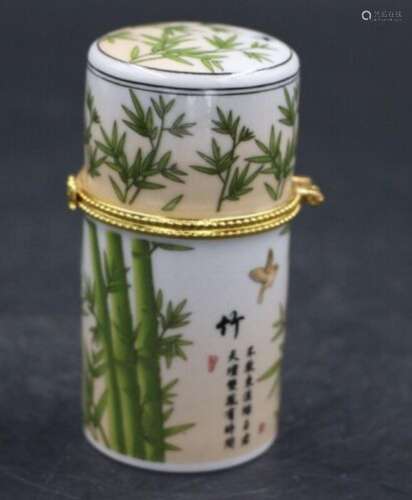 Chinese Porcelain bamboo Toothpick Box Holder Storage Lucky ...