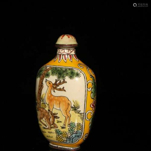 Chinese Exquisite Handmade Copper enamel snuff bottle