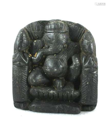 Hindu Lord Ganesha Stone Statue Antique Vintage Old Collecti...
