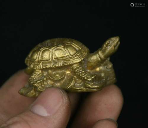 FengShui Chinese Brass Animals Wealth YuanBao Turtle tortois...