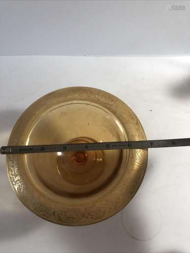 Vintage gold bowl 7 inches wide