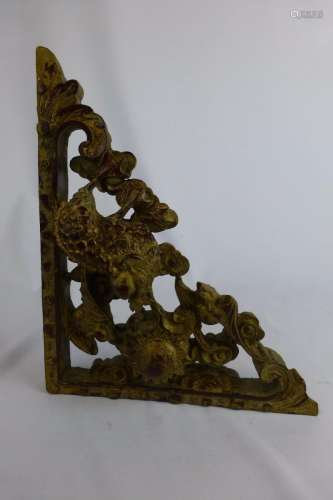 Exquisite Antique chinese carved wood architectural detail a...