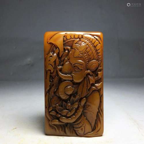 Chinese Natural Shoushan Stone Hand carved Exquisite Seal 50...