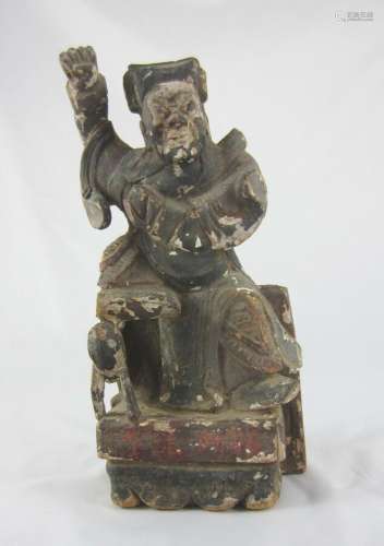 Antique Chinese Warrior Statue, 18th Century, 9-1/2" ta...