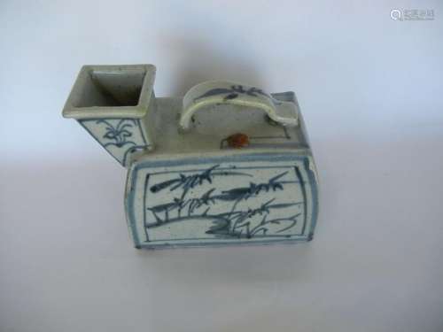 Rare Antique Chinese Blue and White Porcelain Privy Pot