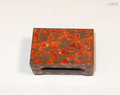 OLD CHINESE CLOISONNE REPOUSSE ENAMEL MATCH BOX