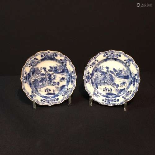 Paire d'assiettes en porcelaine de Chine XVIIIème