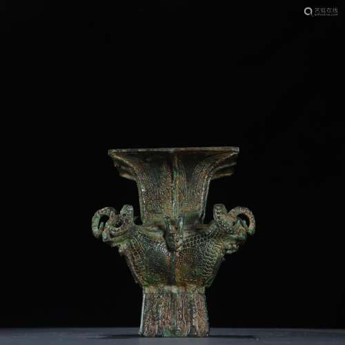 Bronze beast grain vase with flowersSpecification: high gene...