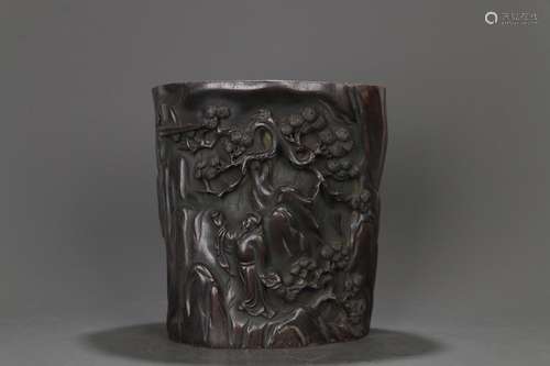 "Four brush pot - the old stories of red sandalwood woo...