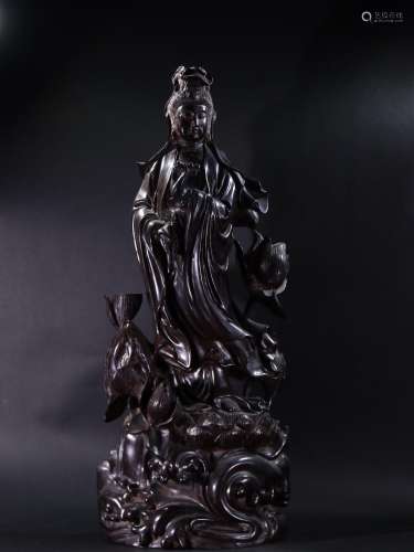 Red sandalwood guanyin statues.Specification: high 47 cm 10 ...