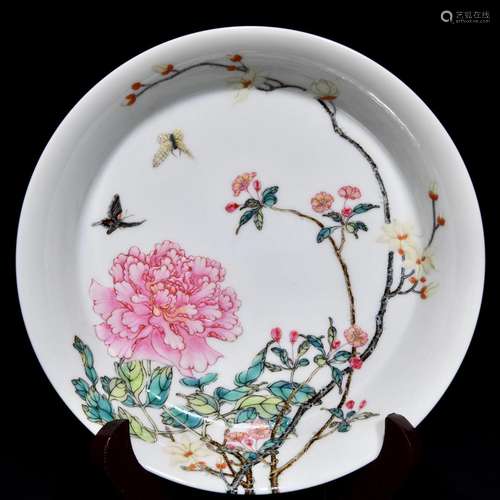 Pastel flower butterfly tray, 3.1 cm high 15.3 cm in diamete...