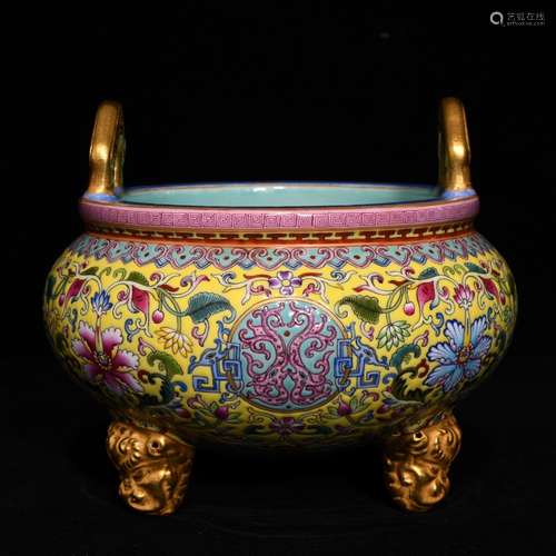 To pastel flowers grain gold ears yellow furnace, 15 cm diam...