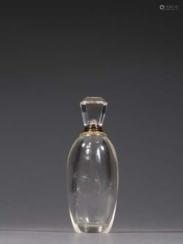 Crystal snuff bottle plated with gold.Specification: high 7....