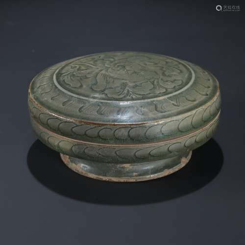 Longquan celadon flowers lines cover boxSpecification: high ...