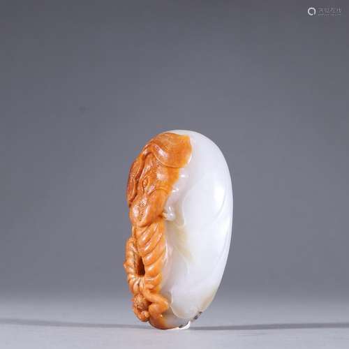 Hetian jade seed makings hou worship in the original stoneSp...